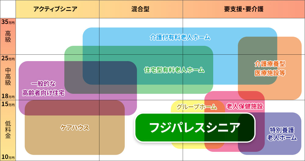 フジパレスシニアのポジショニング表